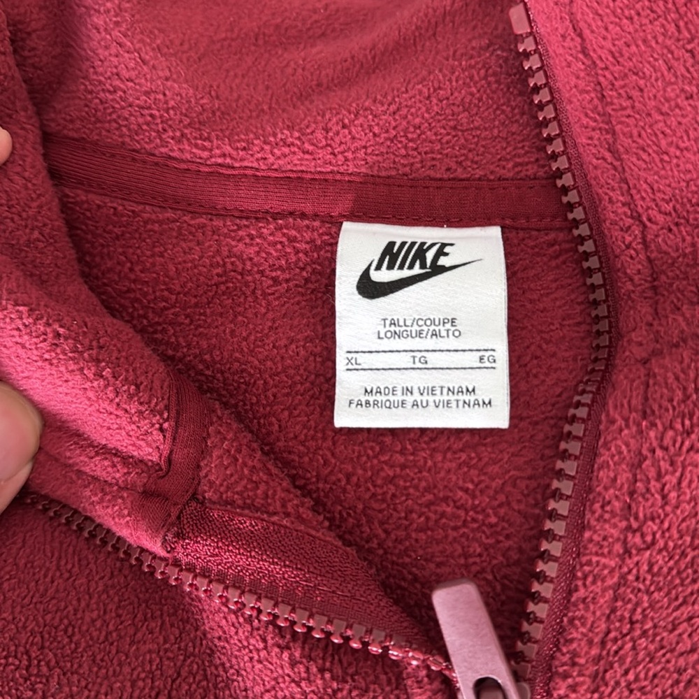 Nike Men's Red Half-Zip Sweater - Picture 2 of 3
